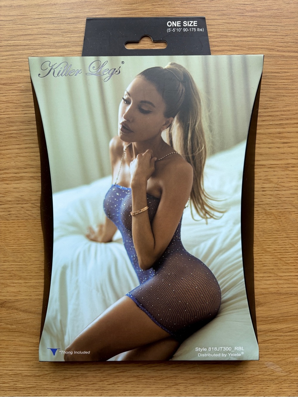 Women's One-Size Sheer Rhinestone Mini Dress — Blue